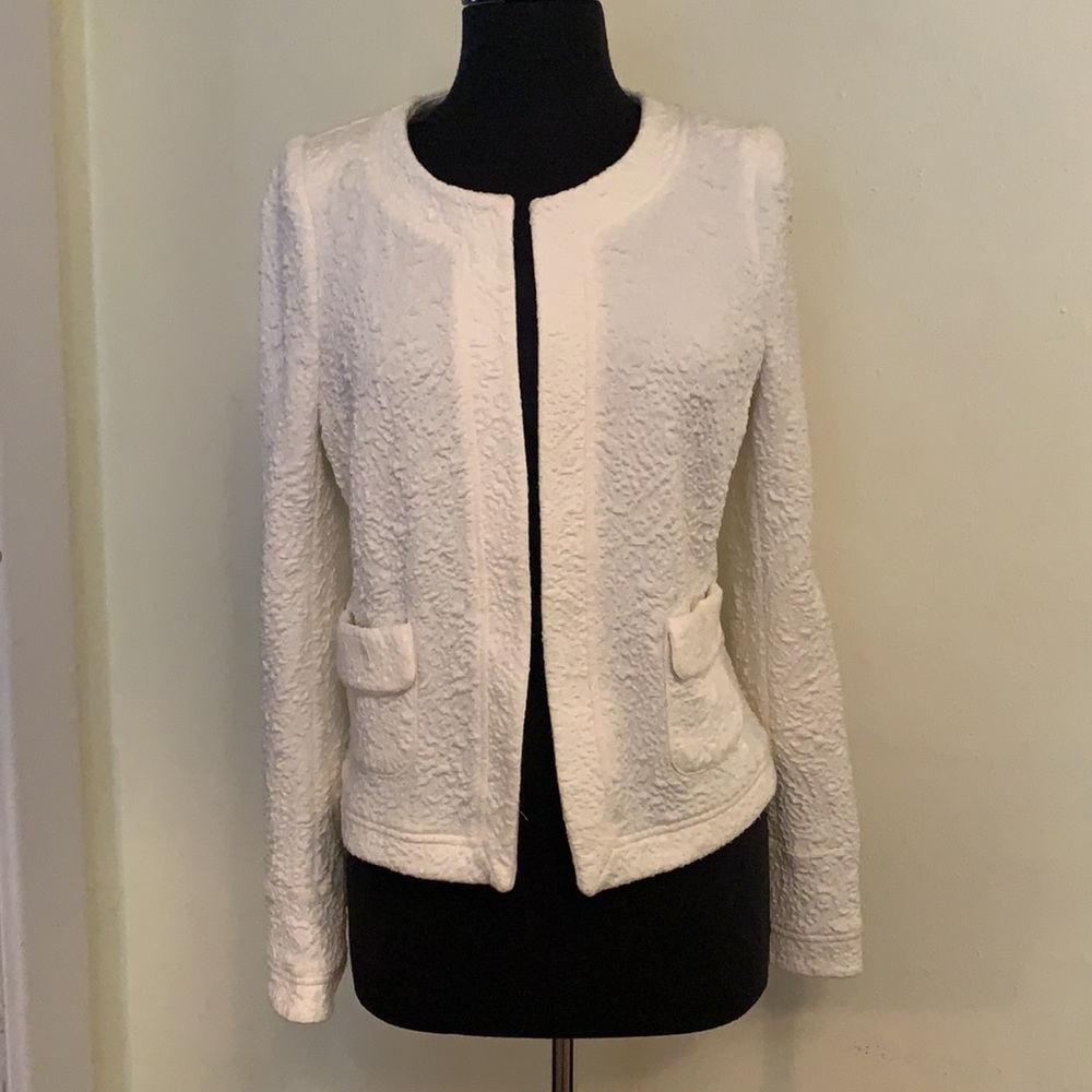 Three Dots Buttonless Cropped Blazer Squared Shou… - image 2